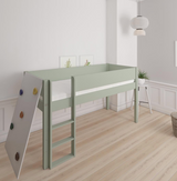 Borr half-height children's bed with climbing wall - height bed with climbing wall - 90*160cm - Light green - 54